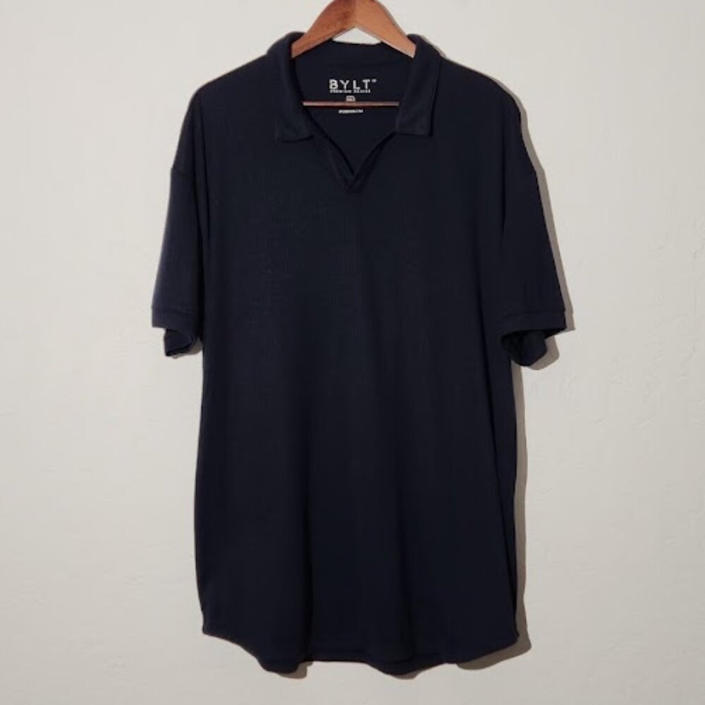 BYLT Men's Short Sleeve Navy Color Polo Shirt in size XXL